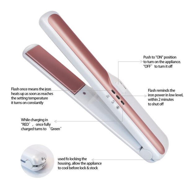 USB wireless charging hair straightener - Image 2