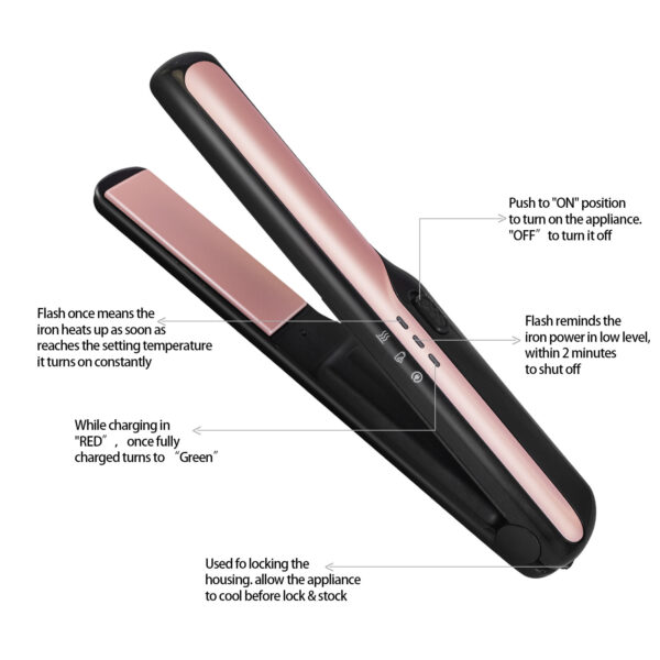 USB wireless charging hair straightener - Image 3