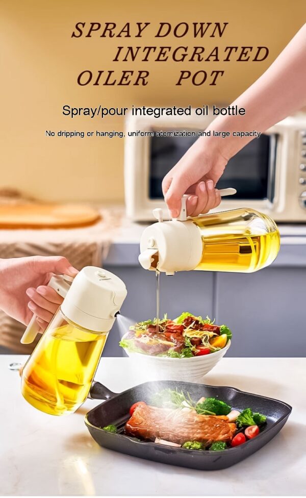 470ML Olive Oil Sprayer Dispenser For Cooking BBQ 2 In 1 Glass Oil Vinegar Soy Sauce Spray Kitchen Oil Bottle For Air Fryer - Image 7